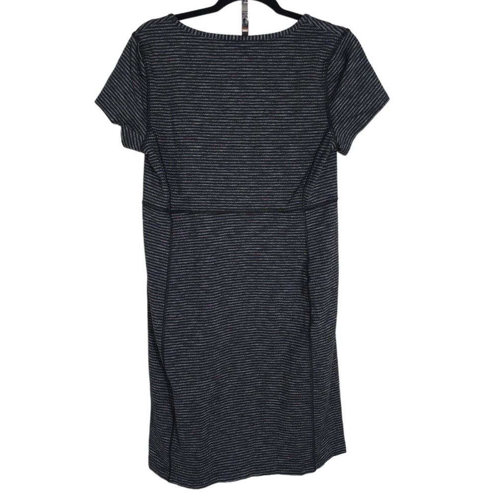 Duluth Trading Co Womens Dress Black Gray Striped Stretch Active Travel Size M - Picture 2 of 8